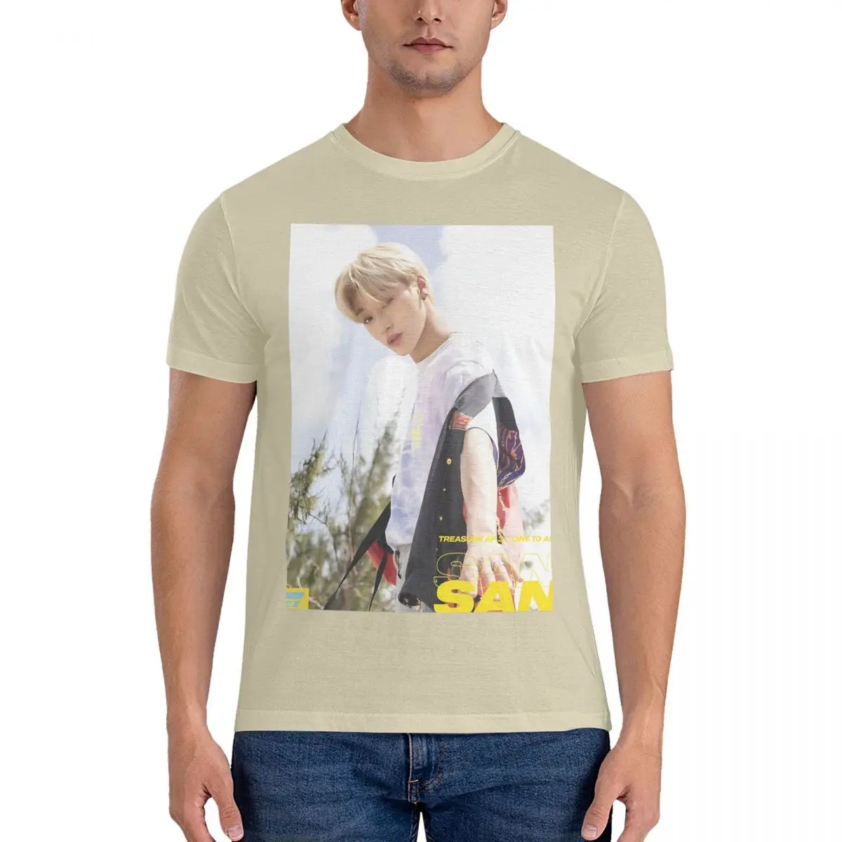 ATEEZ WAVE San Dress Men T Shirts ATEEZ Amazing Tee Shirt Short Sleeve Crewneck T-Shirt Cotton Gift Tops