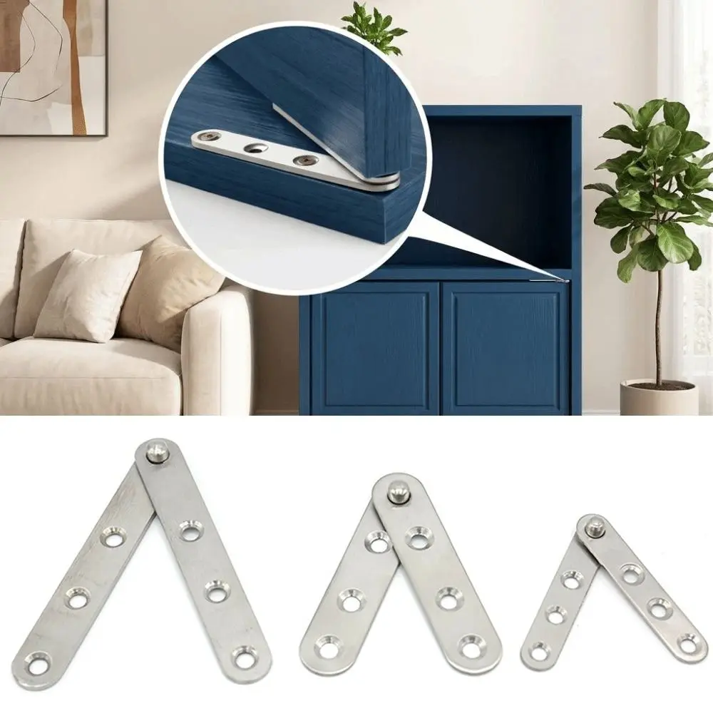 6 pcs Stainless Steel Doors Rotating Hinge Heavy-Duty Flush-Mounted Rotating Concealed Hinges Adjustable 360° Rotating