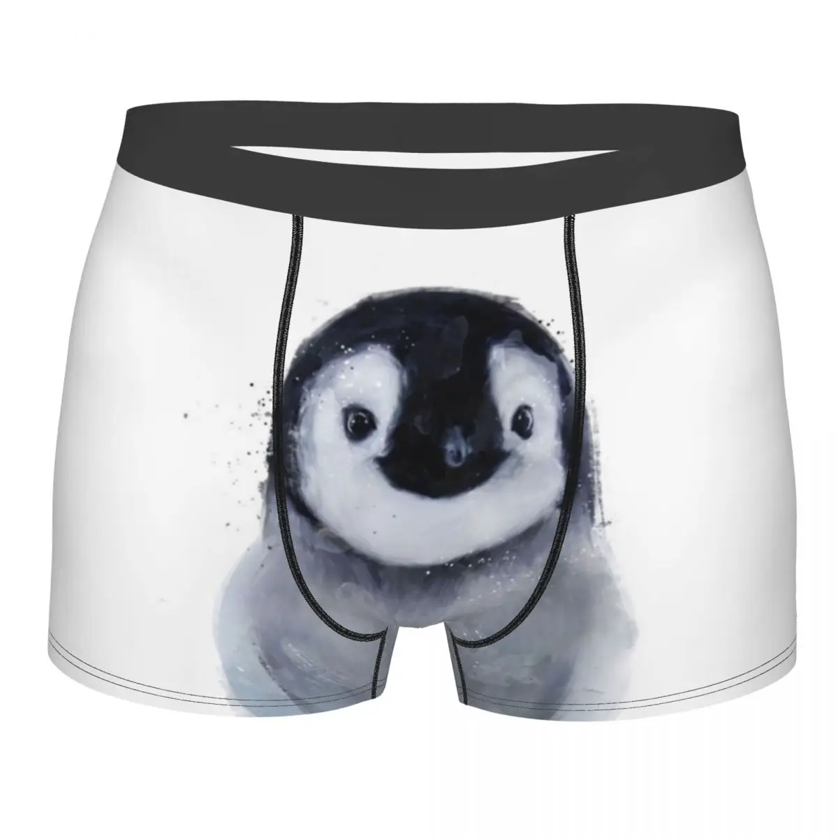 Cute Little Penguin Men Underwear Cartoon Animal Boxer Shorts Panties Novelty Soft Underpants for Homme S-XXL