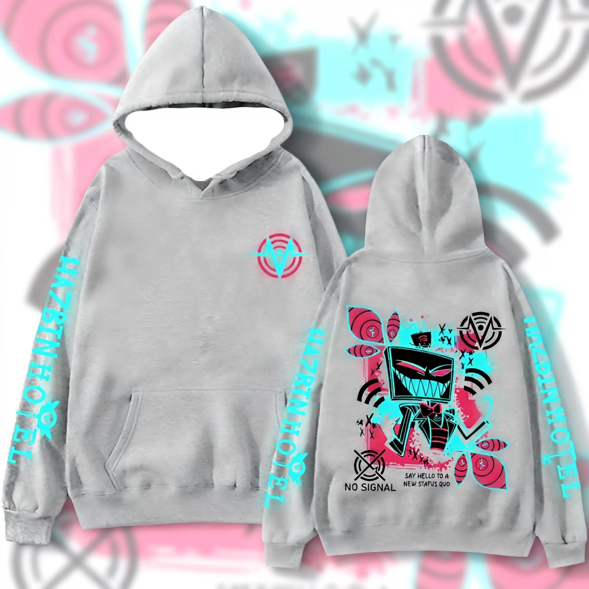 2026 شعبية الجحيم نزل شخصية موضوع الخريف/الشتاء العلامة التجارية العصرية فستان الكبار المتضخم للجنسين الأطفال هوديي هدية #6