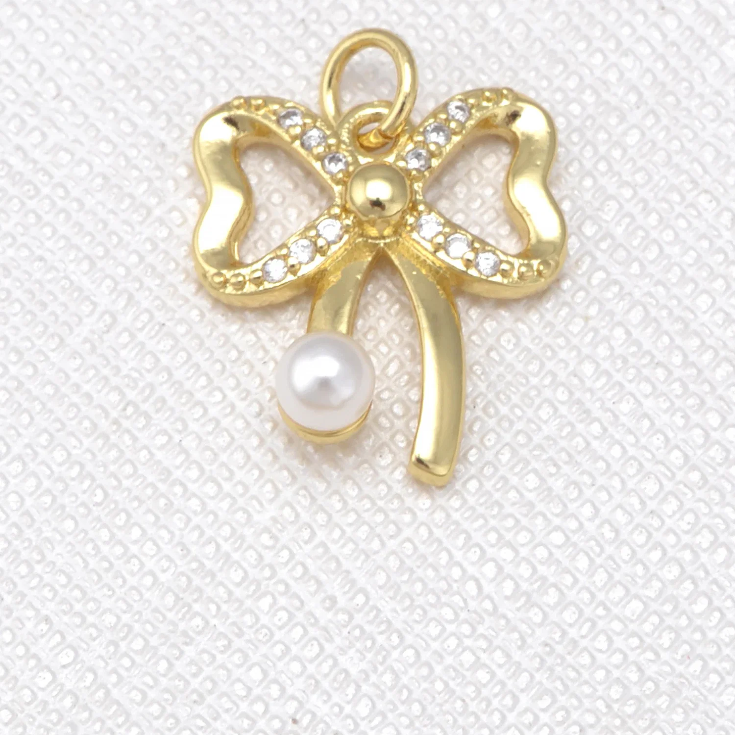 13Pcs Brass Zircon Pearl Pendant DIY Jewelry Earring Necklace Making Supplies Heart Star Bow Moon Charm High Quality Accessories