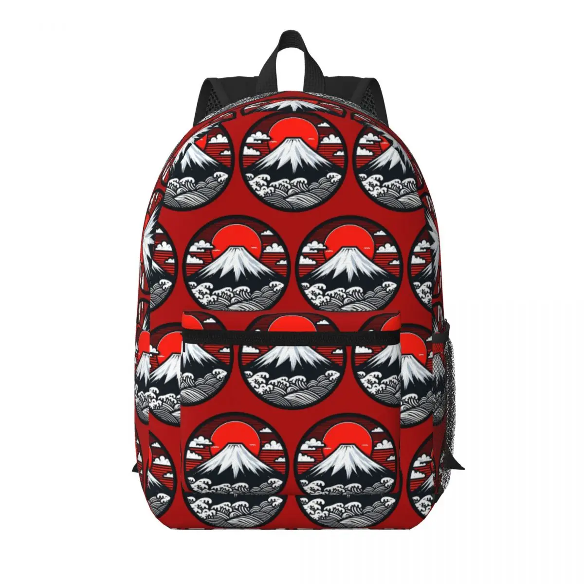 Mount Fuji And The Great Wave Off Kanagawa Student Backpack School Bag Hiking Travel Daypack for Boys Girl Bookbag Shoulder Bags