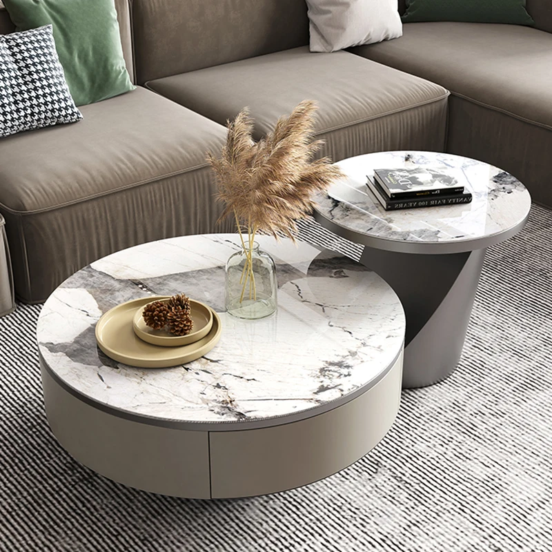 

Console Nordic Side Coffee Table Desk Round Mid Century Marble Modern Coffee Table Glass Mesitas De Noche Bedroom Furniture