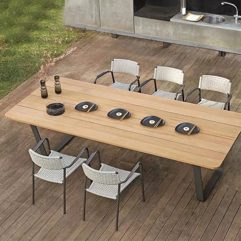 

Стол и вилла, двор, открытый балкон, стул из ротанга, консервант из тикового дерева, открытый отель, сад