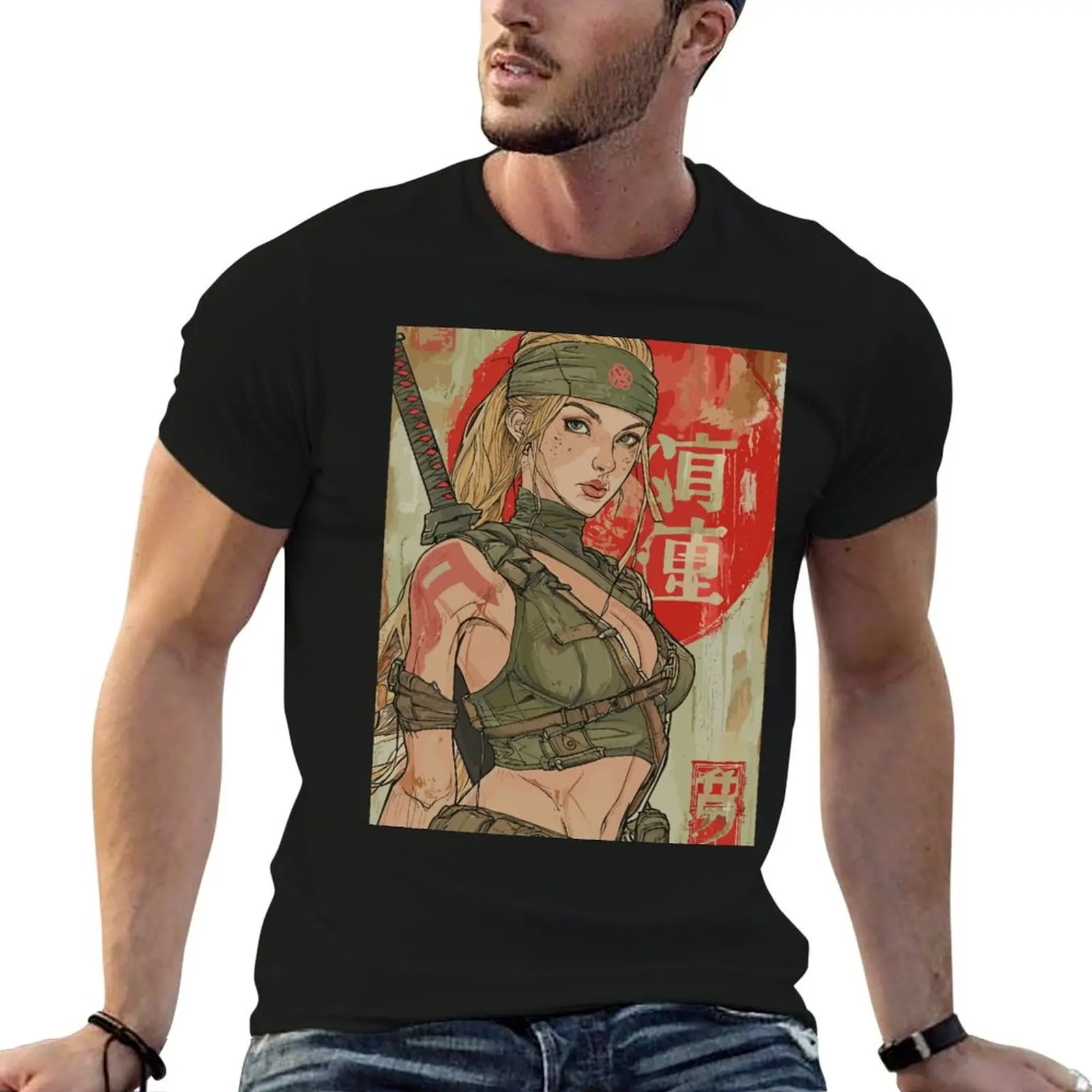Camiseta Sonya Blade Mortal Kombat Fanart, Camiseta de Manga Corta Lisa para Uso Diario