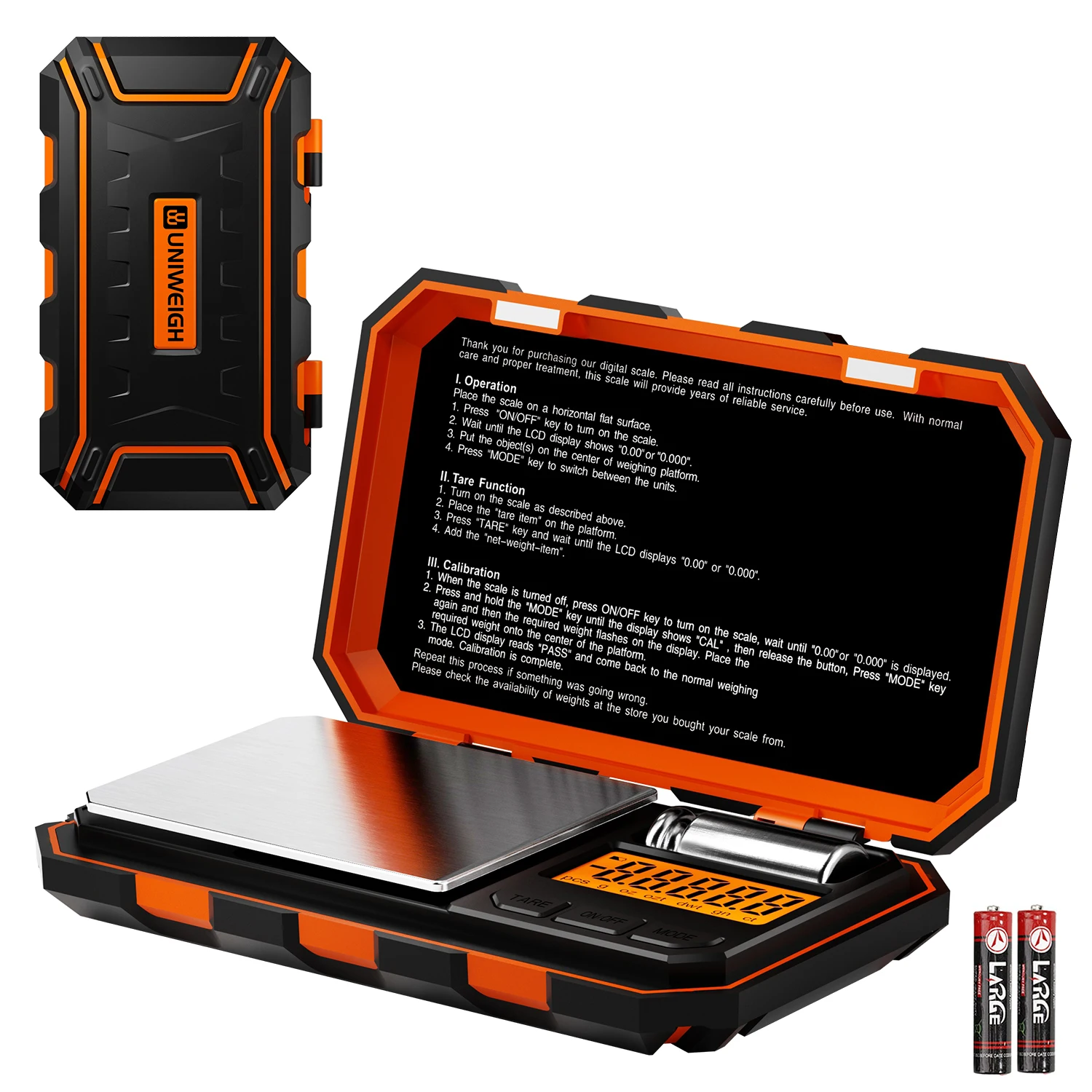 Balance numérique de poche en grammes, 200g/0.01g, avec poids d'étalonnage de 50g, écran LCD, tara et 6 unités pour poudre, bijoux, aliments