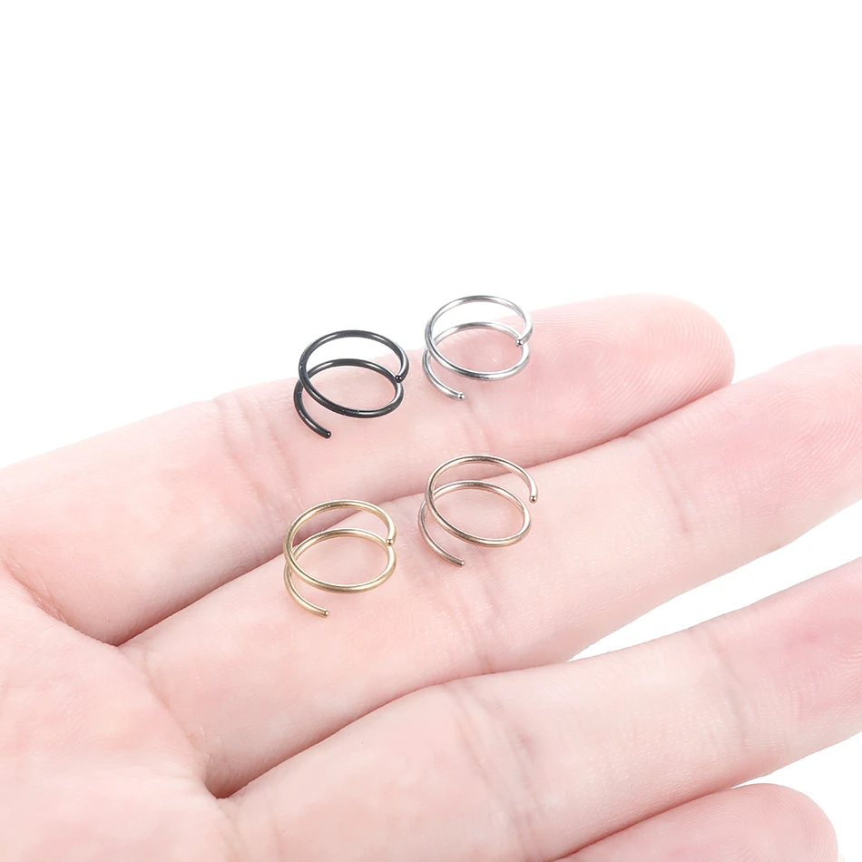 1Pc stal nierdzewna 316L mężczyźni kobiety Piercing przegrody kolczyk w nosie Hoops Lip Ring kolczyki Punk Style Piercing biżuteria do ciała 20G