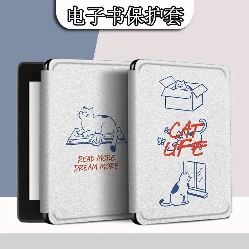 

Simple Cute Kitten Case For 7'' Kindle Paperwhite 12th Gen 2024 Funda Kindle Colorsoft E-book Edition PU Shell Soft Shell Case
