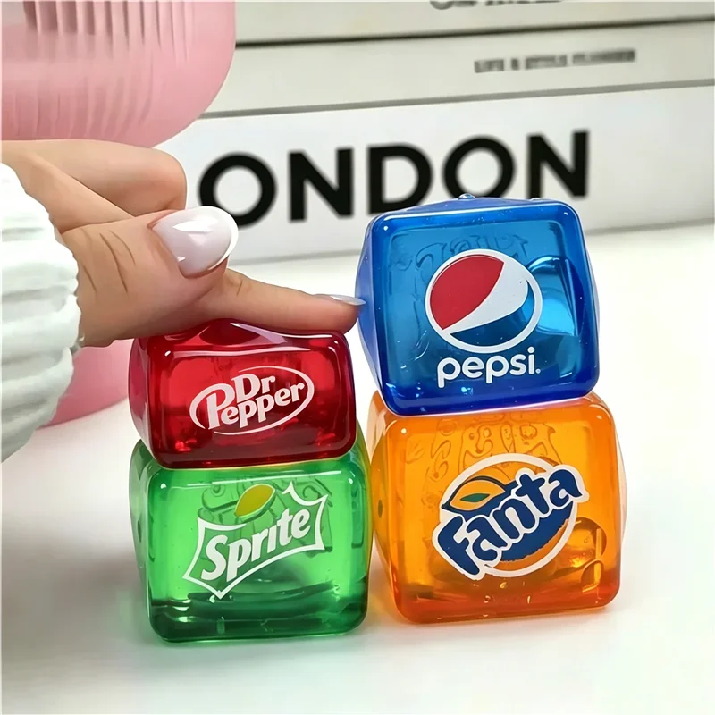 Schylling Needoh Nice Ice Baby 4 Pack Teenie Cube Fidget Relief Sensory Toy Cola Sprite Cube Squish Toy Maltose Non-toxic Gift view 2