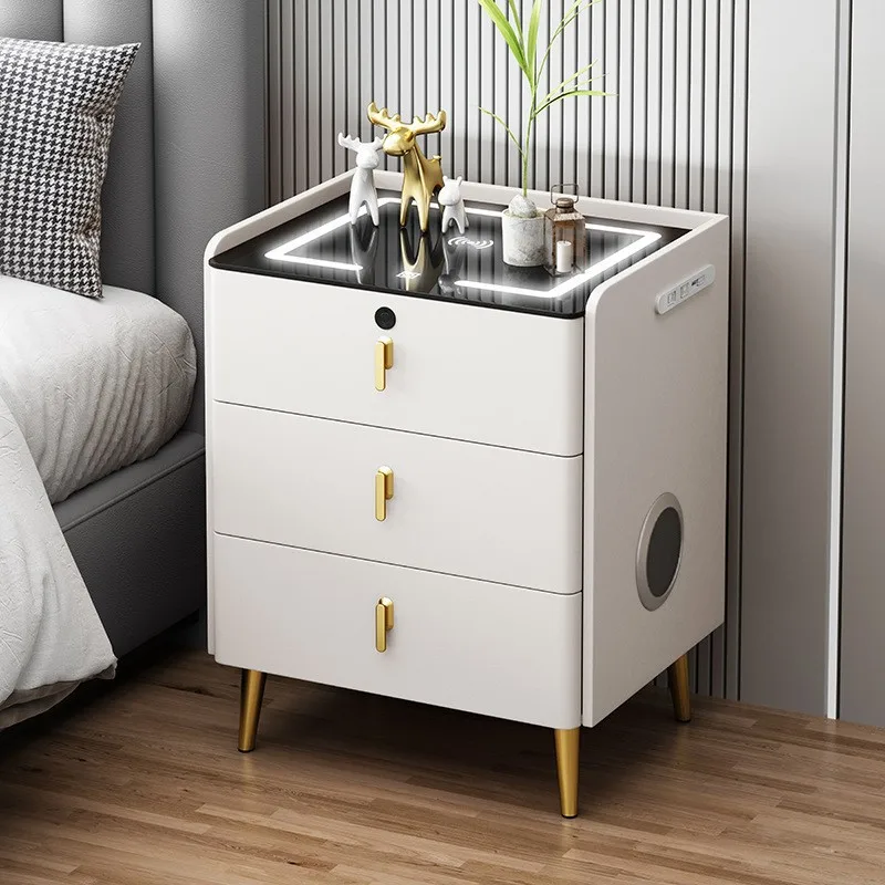 منضدة ذكية فاخرة بتصميم بسيط وحديث ومنضدة فاخرة لغرفة النوم وغرفة المعيشة من الخشب الصلب للاستخدام في الشقة #6