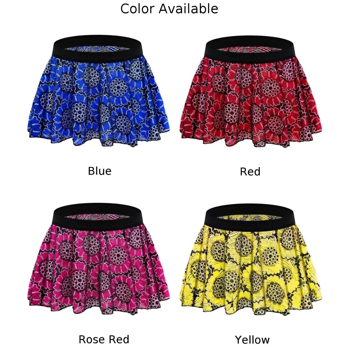 Sexy Men\'s Girly Lace Hollow Underwear Skirt Retro Floral Print Club Panties Briefs Panties Briefs For Men Inmittee