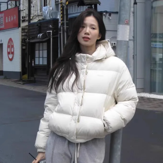 Dongdaemun Tannat قبعة قابلة للفصل خفيفة الوزن أوزة أسفل Jaet ort ملابس خارجية دافئة موسم الشتاء المرأة الكورية Sle فضفاضة تناسب