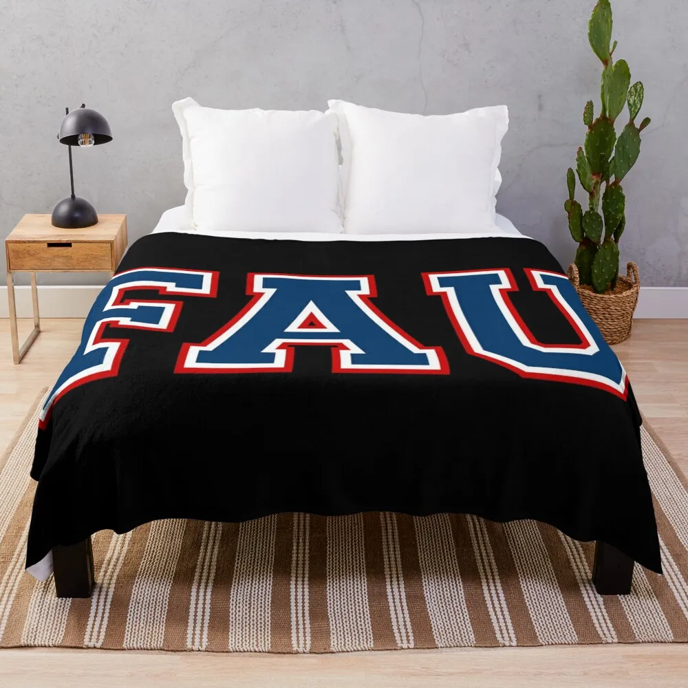 

florida atlantic university college font Throw Blanket halloween Personalized Gift For Sofa Thin Blankets