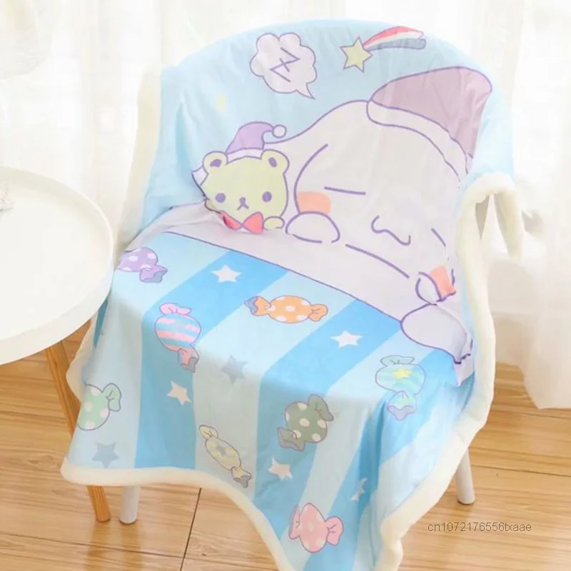 Sanrio Cartoon Plush Blanket Adult Children Cartoon Soft Blanket Aircondition Airplane Travel Office Nap Fuzzy Small Quilt Cape