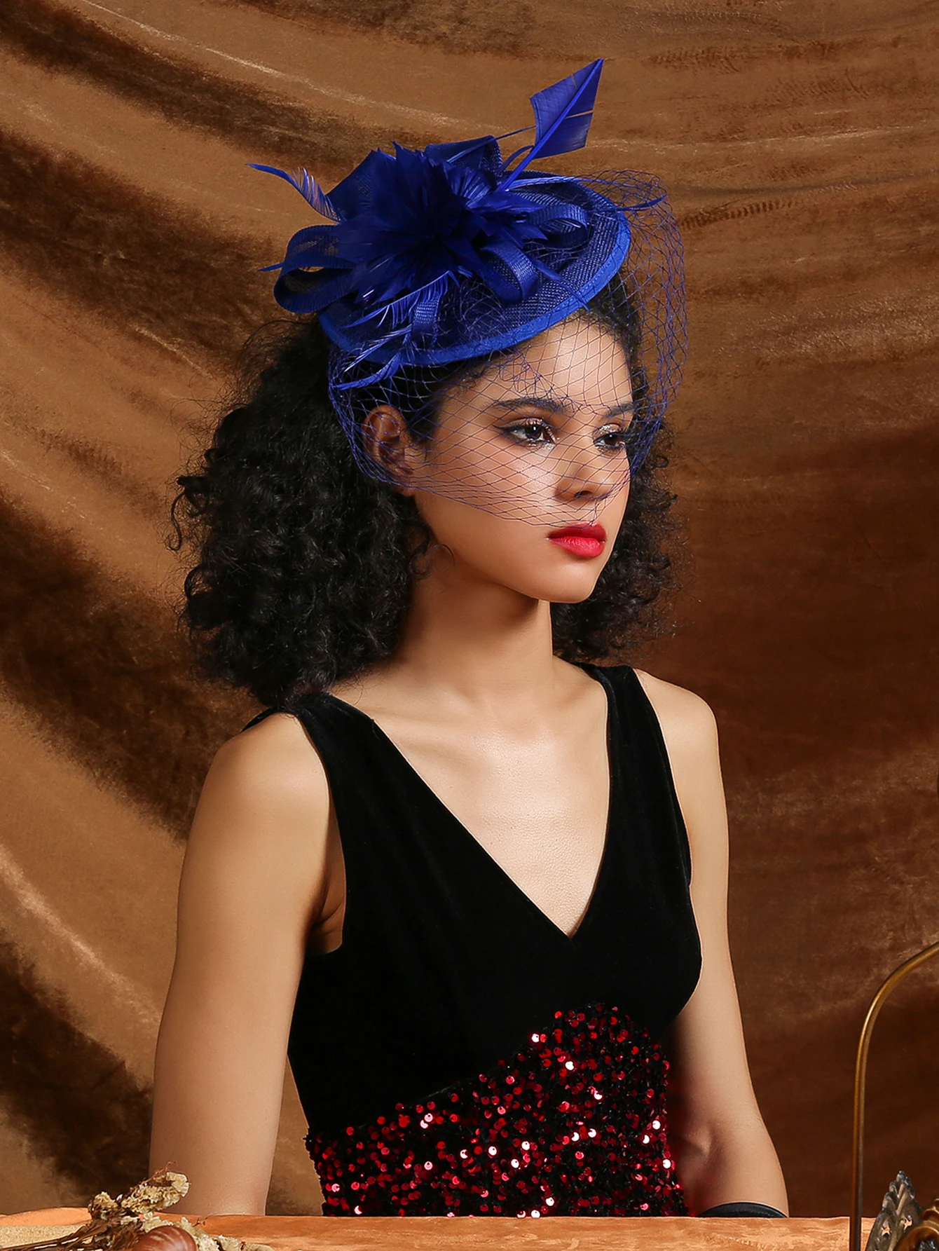 Fancy Feather Fascinator Hat Fancy Multicolour Kentucky Derby Hat Tea Party Flower Headdress Female Top Hat Church Hat with Veil
