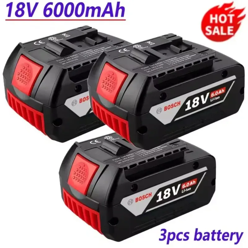 100% Original-Bosch 18V Akku, 18V und 6000mAh Ersatzakkus, Kabelloses Profi-System, BAT609 BAT618 18V Werkzeugakku