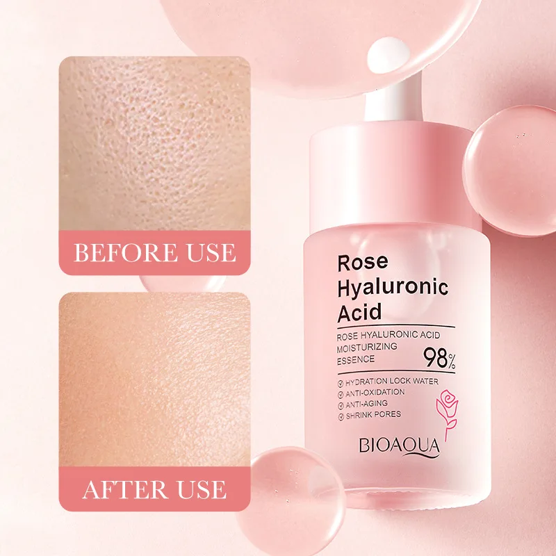 

BIOAQUA Rose Hyaluronic Acid Facial Essence Увлажняющая, отбеливающая и улучшающая сухую кожу 30 мл