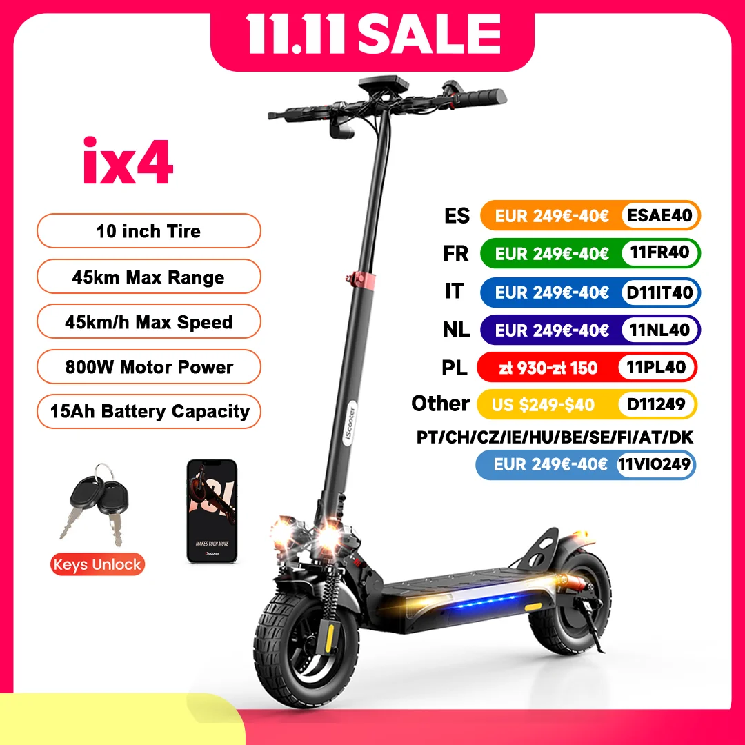 iScooter iX4 elektromos roller 800W 15Ah