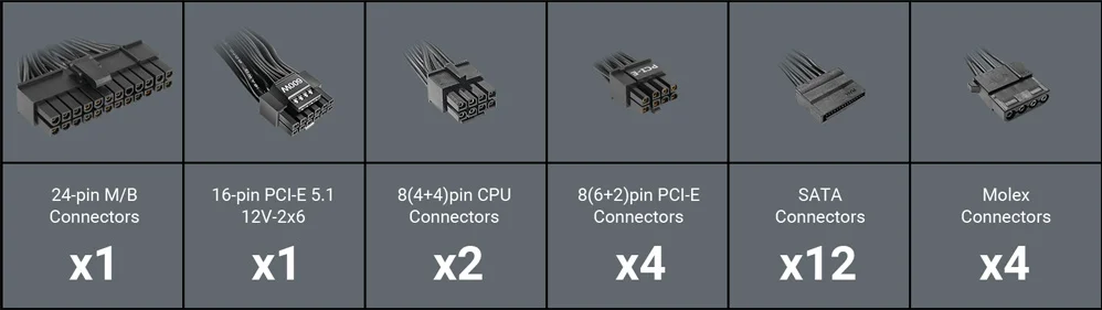 NE1300G M ATX 3.1 풀 모듈식 게이밍 ATX 1300W