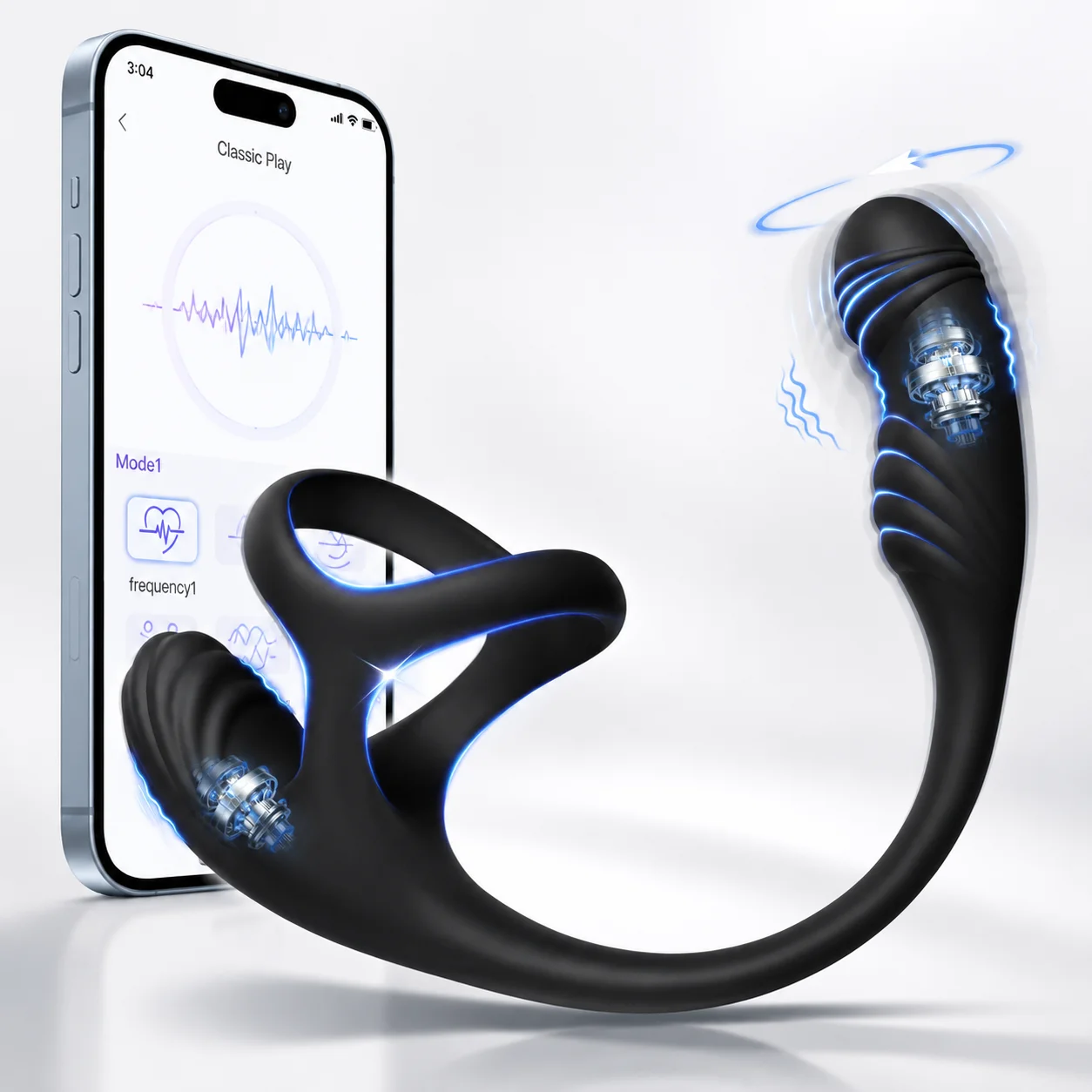 Anal Vibrator for Men Gay Prostate Massager With 10 Vibrating Cock Ring APP 10 Intense Rotating Male Sex Toy Butt Plug for Men