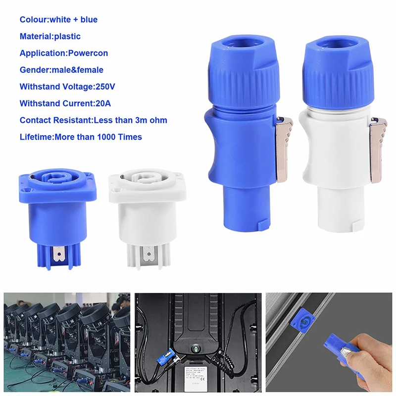 30PCS/Set Powercon Type A NAC3FCA+NAC3MPA-1 Chassis Plug Panel