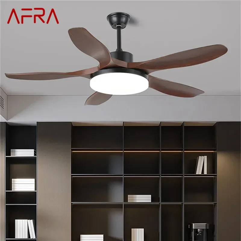 

AFRA Modern Fan Light Luxury Living Room Restaurant Bedroom Study LED Ceiling Fan Light Remote Electric Fan Light