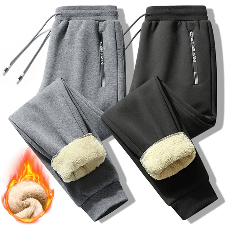 Calças de algodão de inverno de caxemira calças masculinas grossas quentes casuais calças de treino calças masculinas tamanho grande quente na moda