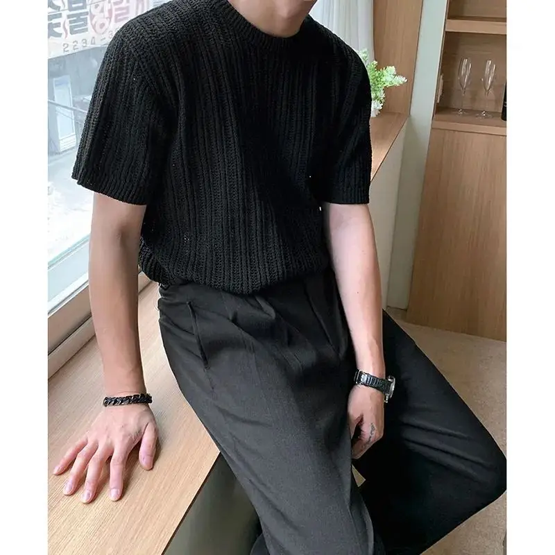 

Niche handsome design sense fake two short-sleeved T-shirt loose summer Korean simple versatile half-sleeved top