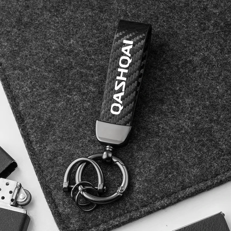 Keychain Carbon Fiber Car Zinc Alloy Keyrings Luxury for Nissan Qashqai J10 J11 2021 2020 2019 2018- 2011 2010 2009 2008 2007