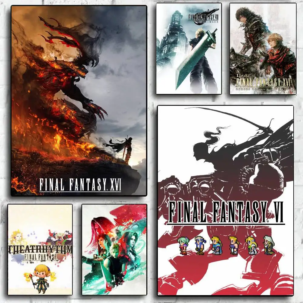 F-Final F-Fantasys Game Cool Art Sticky Wall Waterproof Home Living Room Bedroom Bar Aesthetic Decoration
