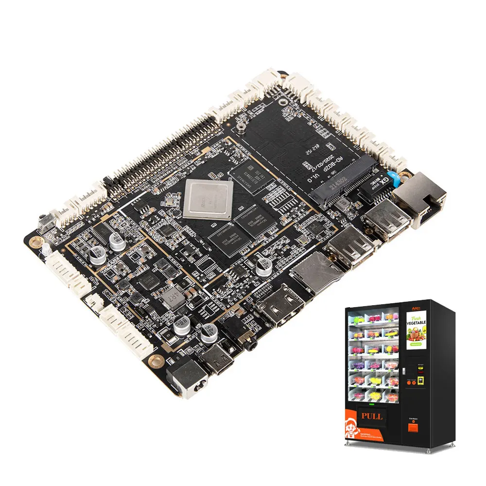 Tablette robuste Android intégrée carte mère industrielle lvds edp HD 4K RK3288 carte mère quad core pour distributeur automatique de kiosque