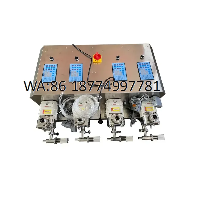 custom 3RP40 Food Grade 4 Nozzles Filling 304 316L Stainless Steel Lobe Pump with 4 Heads Liquid Filling