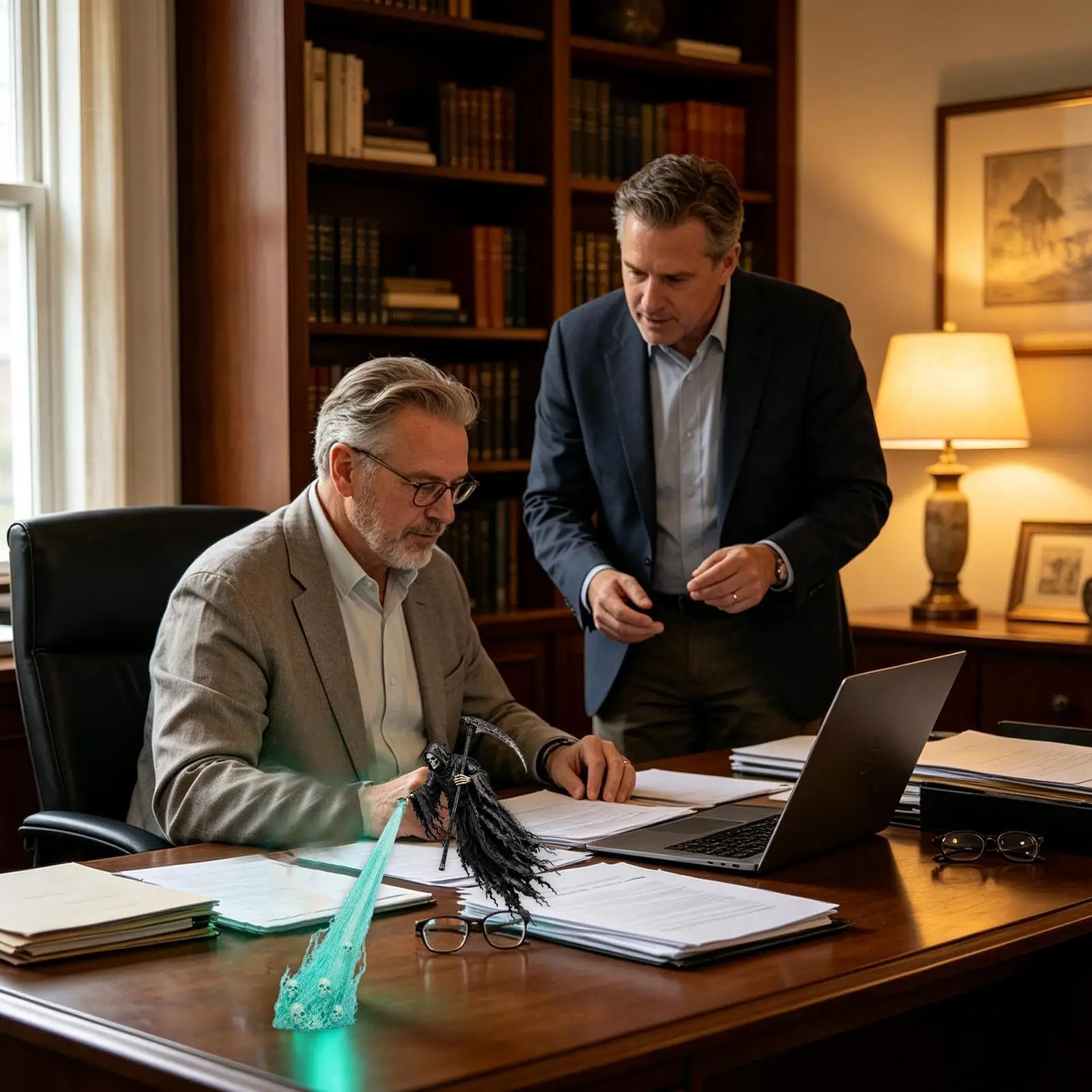Bookshelf Lamp Decorative Floating Figure Light With Skulls Halloween Lamp For Bedroom Living Room Reading Corner Study Home
