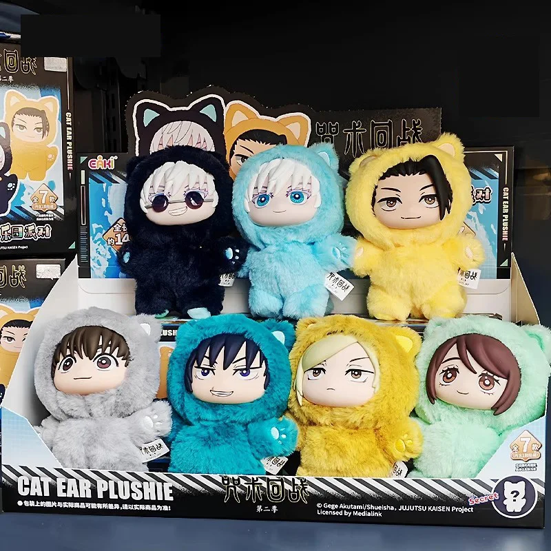 ตุ๊กตาหน้าต่างแบบไวนิลจากอนิเมะ Jujutsu Kaisen รุ่น Labubu ของเล่นติดกระเป๋าเป้สะพายหลัง ของขวัญคริสต์มาส ตุ๊กตาและอุปกรณ์เสริม