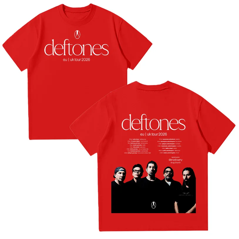 Deftones EU UK Tour 2026 T-shirts Deftones Rock Band Metal Casual