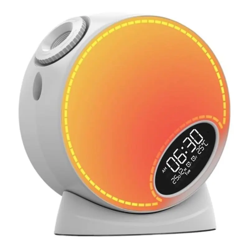 Ingenious-Adjustable Ambient Light With Dynamic Star Projector Night Light Clock 13 Film Reels Music For Cozy Atmosphere