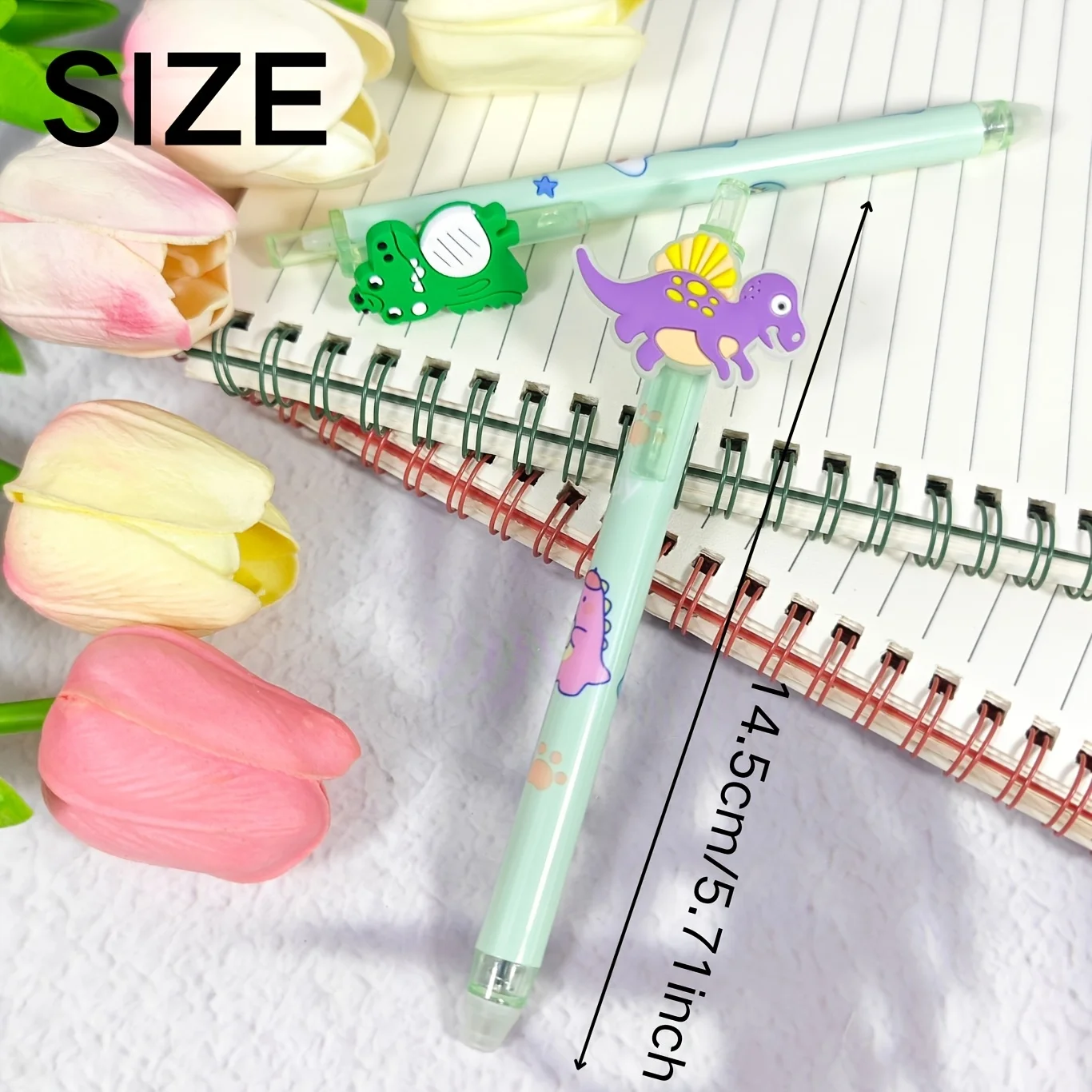 Cute Dinosaur Ins Push-Pull Erasable Pen DIY Creative Stationery High Aesthetic Value Black Water Pen for Students