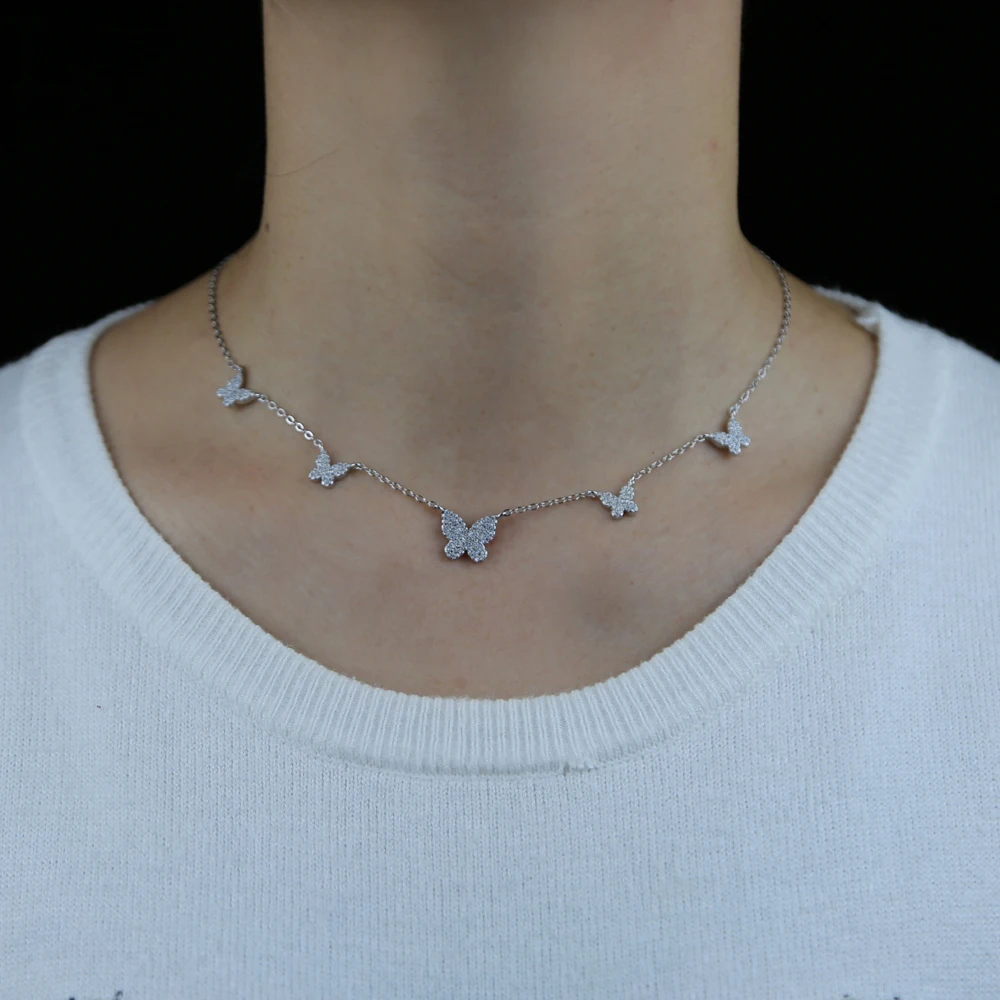 2025 New Gold Silver Color Mini Cz Paved Heart Charm Pendant Necklace Choker For Women Wedding Jewelry
