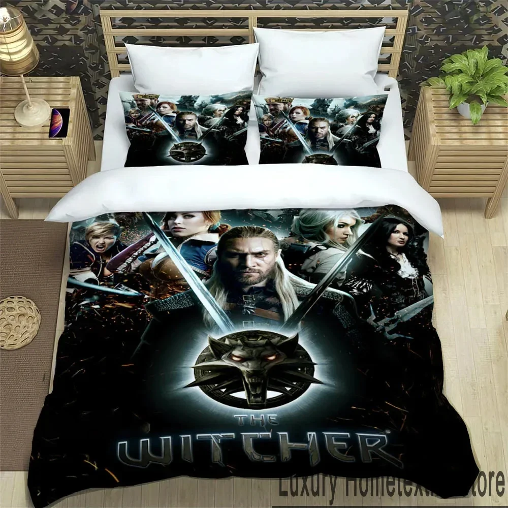 W-Witcher Game Bedding Set Duvet Cover Bed Set Quilt Cover Pillowcase Comforter king Queen Size Boys Adult Bedding Set