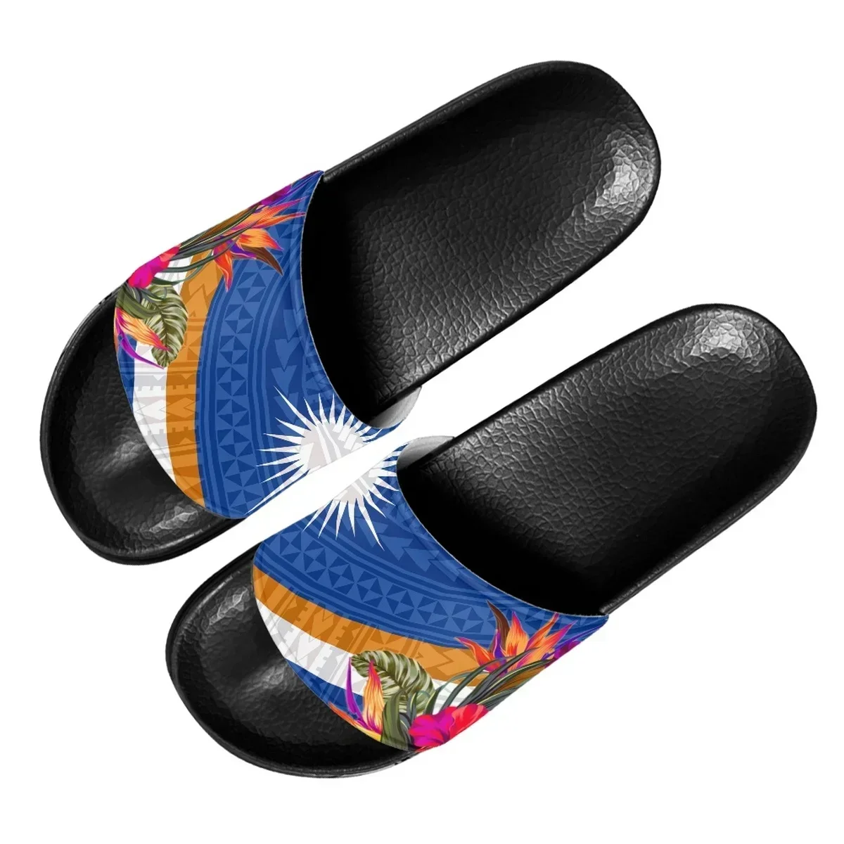 Belidome Polynesia Women's Slippers Marshall Island Kwajalein Flag Summer Home Bathroom Sandals For Ladies Flats Shoes Woman