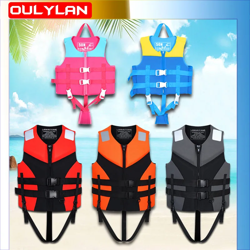 

Oulylan Life Vest Adults Kids Surf Life Jacket Jet Ski Motorboats Wakeboard Fishing Vest Swimming Drifting Water Rescue