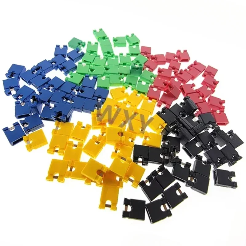 

100PCS Jumper Cap Pitch 2.54mm Pin Header Shorting Cap Short Block Black Yellow Red Blue Green White Cap