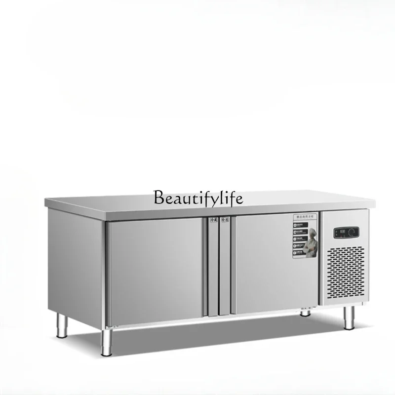 Refrigerated workbench Commercial freezer Stainless steel console Refrigerator freezing and preservation