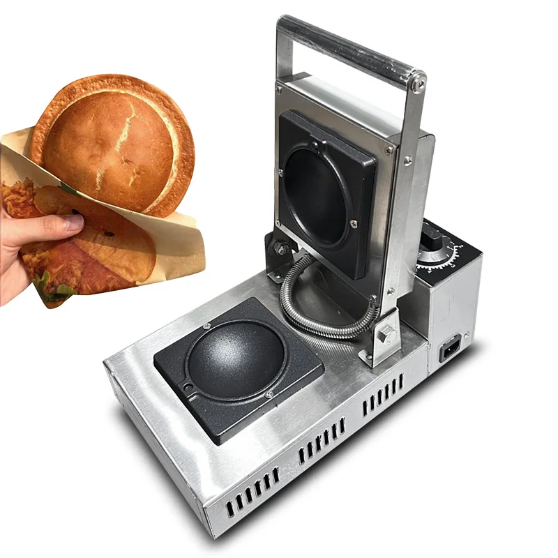 Electric commercial street food burger sandwich waffle maker stainless steel non-stick surface