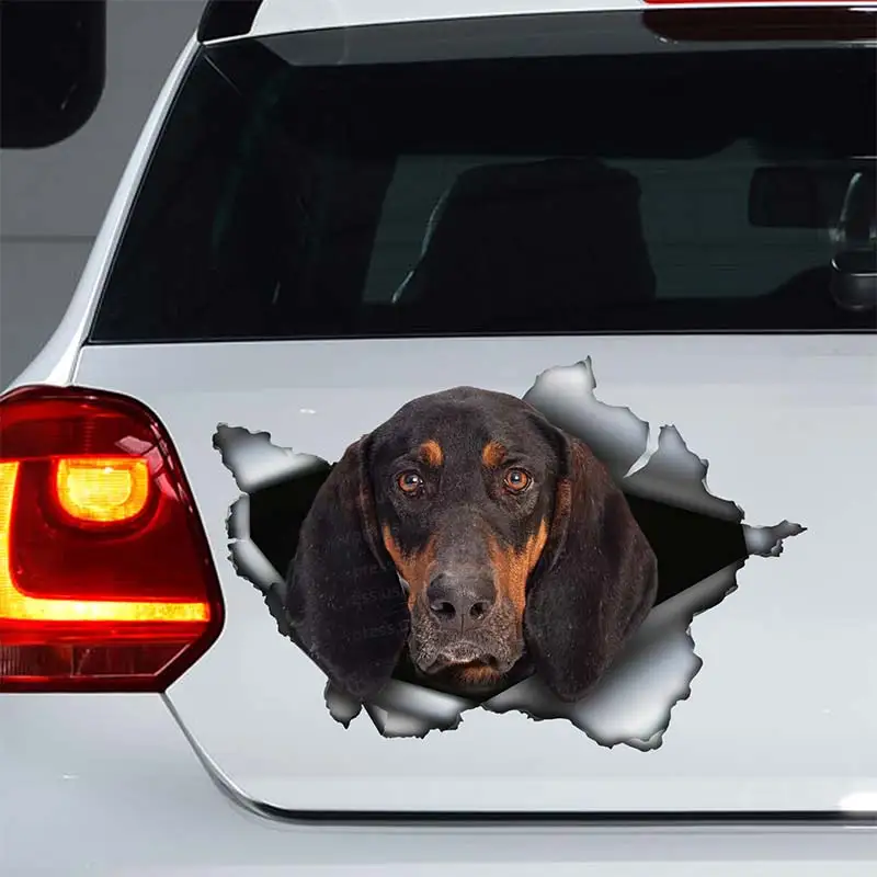 Black and Tan Coonhound Pet Dog Car Sticker Waterproof Vinyl Decal on Bumper Rear Window Laptop Decal For Car Accessories SH89