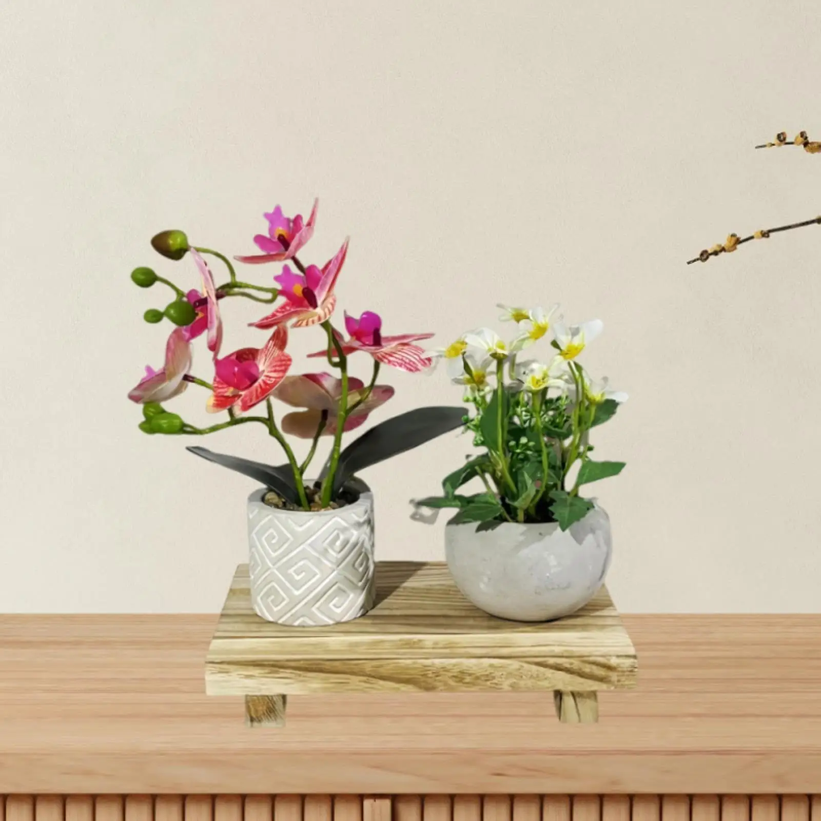 

Wooden Display Pedestal Stand Home Decoration Soap Dish Countertop Tray for Apartment Home Use Dorm Farmhouse Lounging Room