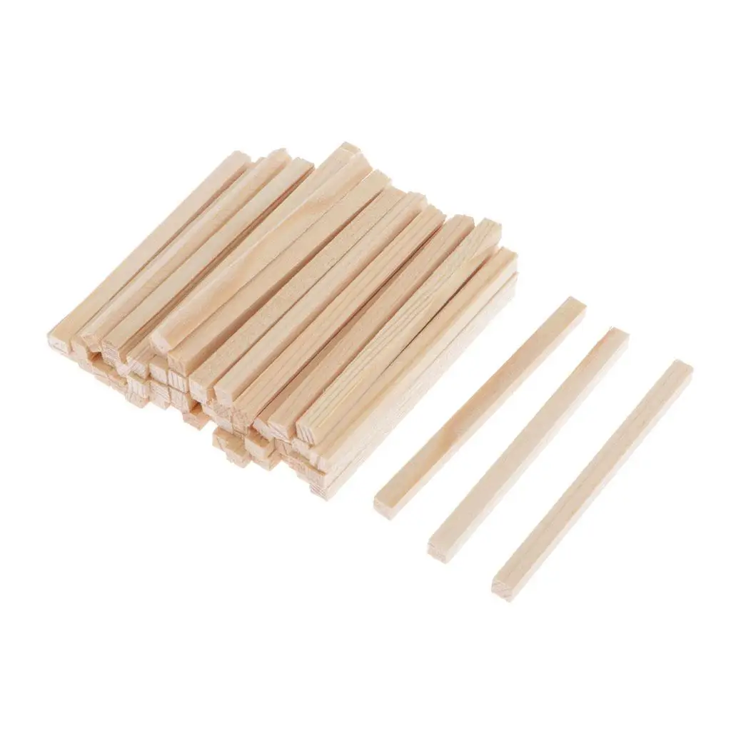 50x Wooden Blocks Unfinished Sticks Carving Model 50/55/60mm Wood Pieces