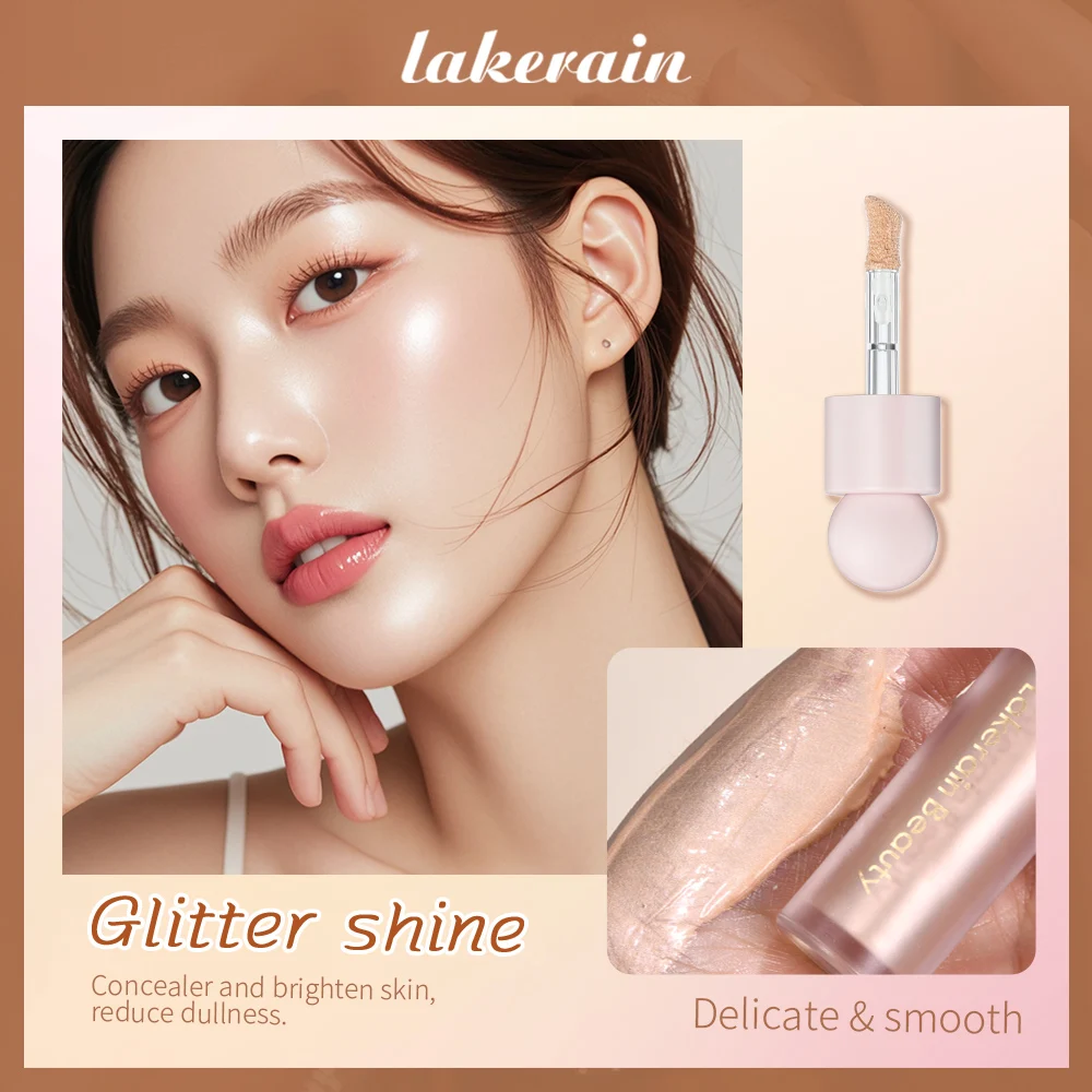 Lakerain Face Liquid Highlighter Waterproof Sweat-proof Long-lasting Golden Bronze Body Highlighter Fit&Smooth Brightening Fluid