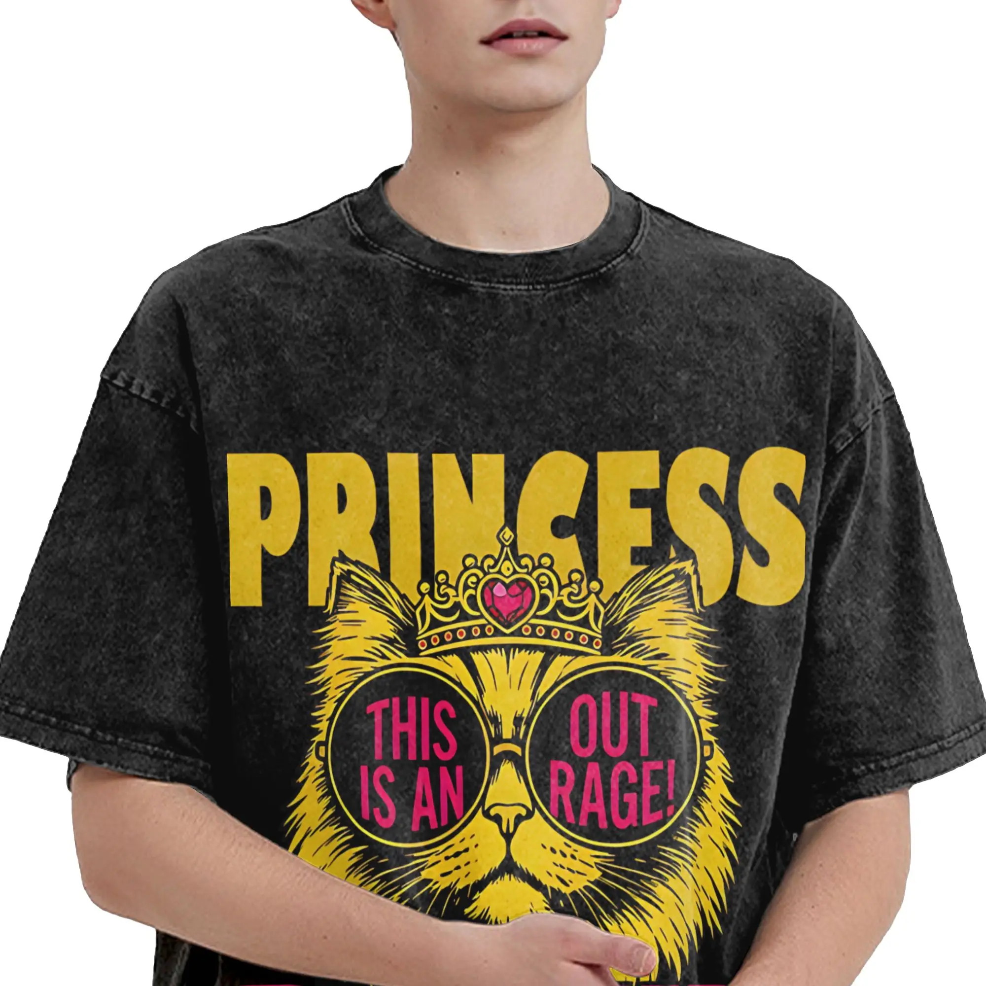 Carl And The Princess Donut and Mongo Dungeon Crawler Carl  Merch Washed T Shirt Men Women Streetwear Hip Hop T-Shirts