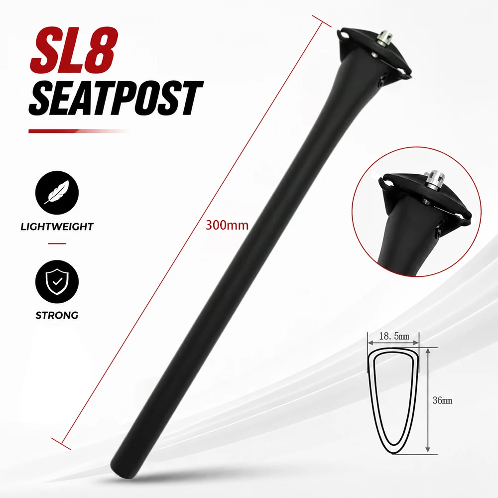 matte-carbon-bicycle-seatpost-300mm-150g-0-degree-offset-aero-seat-post-compatible-with-trek-sl8-road-bike